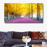 Large art prints Home Decor Canvas Painting Wall Art Golden tree purple Avenue