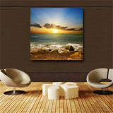 Poster Wall Art Canvas Painting Landscape Print Sunset and Beach Wall Pictures