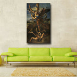 Raphael “Michael Vanquishing Satan” Print on Canvas