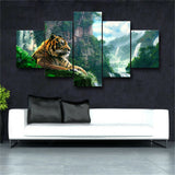 5 Pieces Tiger and nature Living Room Home Decor Paintings Posters