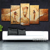 Modern Abstract Huge Wall Decor Oil Painting On Art Canvas 5pc Ancient Egyptian