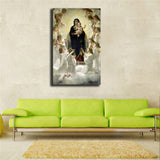 36" Large BEST ART # Madonna with angels oil painting ON CANVAS # FREE SHIPPING