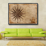 Retro world map Oil Painting on Canvas Posters and Prints Scandinavian Wall Art