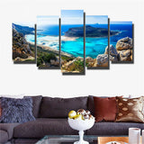 5 pieces of modern canvas Lake and mountain painting wall art for home decor