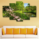 5Pcs Beautiful garden Canvas Print Painting Wall Art Home Decor