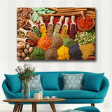 Grains Spices Spoon Kitchen Food Canvas Painting Cuadros Scandinavian Posters