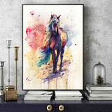 Watercolour Horse Canvas Picture Print Poster Wall Modern Art Home Decor Unframe