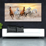 Modern Canvas Painting Running Horse Print Animal Poster Wall Art Wall Pictures