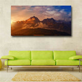 Cloud and Mountain Tree Sunset Landscape Print Canvas Painting Poster Modern Art