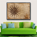 Retro world map Oil Painting on Canvas Posters and Prints Scandinavian Wall Art