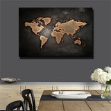 Huge Black World Map Painting Print On Canvas HD Painting Wall Art Home decor
