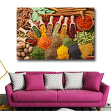 Grains Spices Spoon Kitchen Food Canvas Painting Cuadros Scandinavian Posters