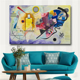 Kandinsky Abstract Famous Canvas Painting Red Yellow Blue Art Wall Picture