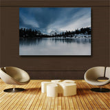 Poster Wall Art Canvas Painting Landscape Nature Snow Lake Wall Pictures