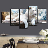 Modern paintings 5 pcs Print On Canvas Home Decor White Leopard 5pc(no frame)124