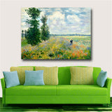 Print Claude Monet at Argenteui Landscape Oil Painting on Canvas Art Wall