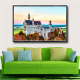 German Swan Castle Living Room for Panel Wall Painting Art Canvas Painting Print