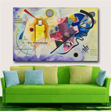 Kandinsky Abstract Famous Canvas Painting Red Yellow Blue Art Wall Picture