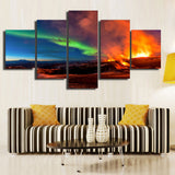 HD Canvas Print home decor wall art painting Aurora Borealis 5pc Unframed B001