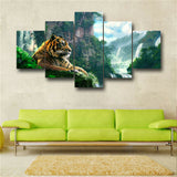 5 Pieces Tiger and nature Living Room Home Decor Paintings Posters