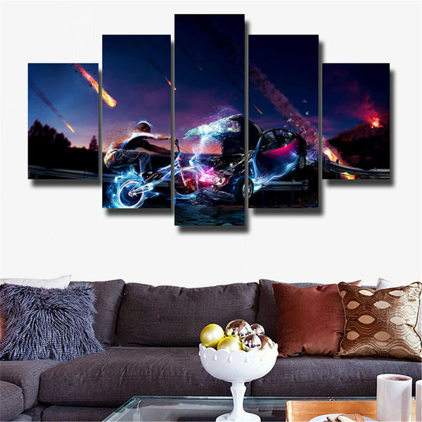 5Pcs Alien Canvas Print Painting Wall Art Home Decor