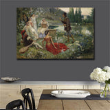 19 century Europe Court Oil Painting HD print on canvas Outing