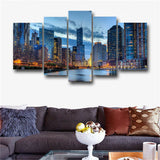 5P HD print on canvas huge wall picture Beautiful Chicago Cityscape