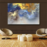 Abstract Colors Unreal Canvas Poster Blue Landscape Wall Art Painting