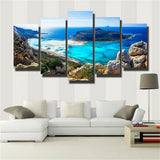 5 pieces of modern canvas Lake and mountain painting wall art for home decor