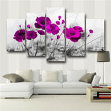 5Pcs Abstract Flower Canvas Hand painted oil painting Art Wall Picture Modern