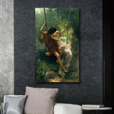 Vintage Spring Swing by Pierre Auguste Cot Famous Oil Painting Reproduction