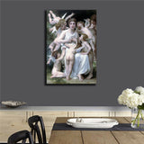 36" Large BEST ART # Madonna with angels oil painting ON CANVAS # FREE SHIPPING