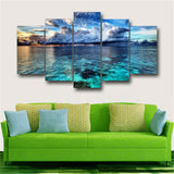 5 Panel Sea Wave Landscape Print Painting Modular Pictures Poster