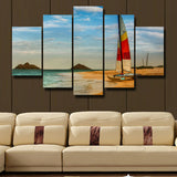 5Pcs Canvas Print Painting Wall Art Home Decor Beautiful Sailboat