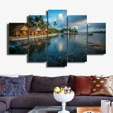 5Pcs Beautiful Hawaii Canvas Print Painting Wall Art Home Decor