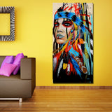 HD Canvas Painted Oil Painting Wall decor Feathered man (31x63)