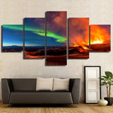 HD Canvas Print home decor wall art painting Aurora Borealis 5pc Unframed B001
