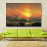 Russian Famous Painting On The Wall The Ninth Wave Wall Art Canvas By Ivan