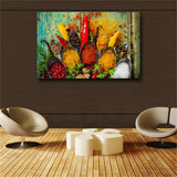 Grains Spices Spoon Canvas Painting Cuadros Scandinavian Posters and Prints