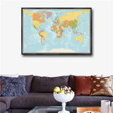 World Map Large Size HD Poster Signature Series Large Wall Map Ptint On Canvas