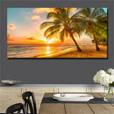 Large art prints Home Decor Canvas Painting Wall Art Beautiful Yellow Beach