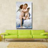 Bouguereau"Amor and Psyche" HD print on canvas huge wall picture 20x33"