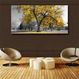 Poster Canvas Printing,Printed Giclee Canvas Prints,Modern Yellow Tree 1 Piece