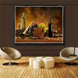 Sax and Wine Panel Wall Painting Art Canvas Painting Picture Posters and Prints