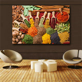 Grains Spices Spoon Kitchen Food Canvas Painting Cuadros Scandinavian Posters