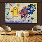 Kandinsky Abstract Famous Canvas Painting Red Yellow Blue Art Wall Picture