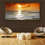 Large art prints Home Decor Canvas Painting Wall Art Beautiful Yellow Sea View