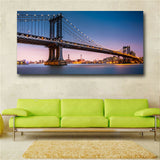 Manhattan Bridge at dusk Modern Abstract On Canvas View Huge Wall Decor