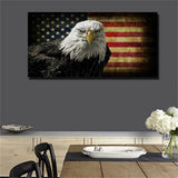 Large art prints Home Decor Canvas Painting Wall Art flag USA and eagle