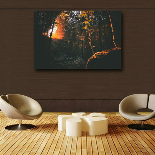 1 Panel Forest landscape at dusk Wall Art Painting Prints On Canvas